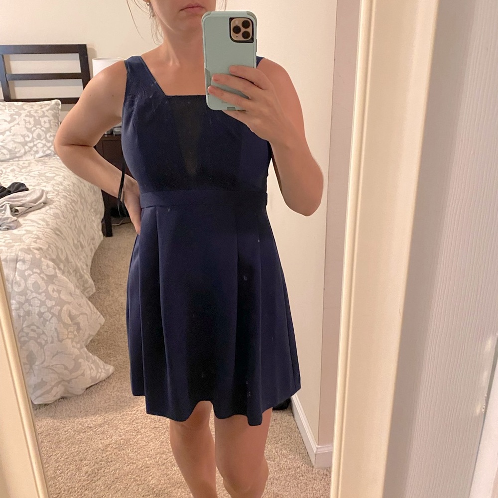 navy blue bcbg dress